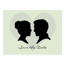 Save the Date Wedding Silhouette Postcard postcards
