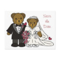 Save the Date Wedding Teddy Bear Postcard by forbes1954 Save the Date Wedding Teddy Bear Postcard