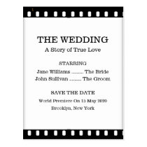 Save The Date Wedding With A Movie Film Theme Post Cards at  Zazzle