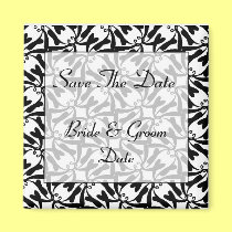 Save the Date WHITE AND BLACK Wedding Magnets magnets