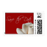 Save the Date White rose Stamps