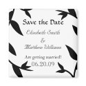 Save the Date White Vines Magnet