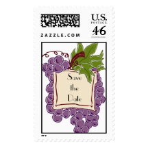 Save the Date Wine Themed Wedding Postage Stamp