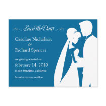 Save the Date Winter Blue Wedding Postcard