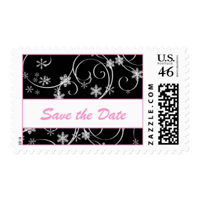 Save the Date Winter Postage Stamps