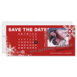 Save the Date Winter Snowflakes (red) Photo Mailer rack cards