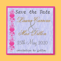 Save the Date with Hearts Magnet magnets