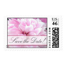 Save the Date with old fashioned peonies Postage