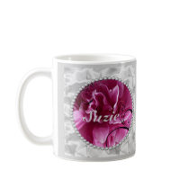 Save the Date with Pearls and Pink Floral Design Coffee Mugs