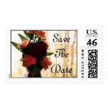 Save The Date with rose flower postage