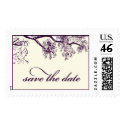 Save the Date with tree branch postage