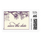 postcard - Plum tree save the date stamp