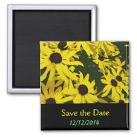 Save the Date, yellow daisy flowers Refrigerator Magnets