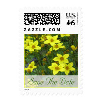 Save The Date yellow flowers Postage Stamp