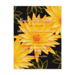Save the date yellow lilly - customizable template post card