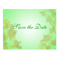 save the date, yellow tulip flowers postcard