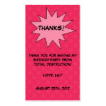 Save the Day Superhero Custom Birthday Favor Tags Business Card Template