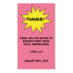 Save the Day Superhero Custom Birthday Favor Tags Business Card