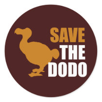 Save The Dodo Bird! Round Sticker