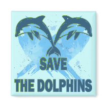 SAVE THE DOLPHINS REFRIGERATOR MAGNET