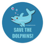 Save the Dolphins! Round Stickers