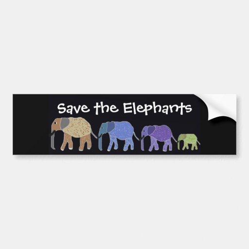 Save the Elephants Bumper Sticker Zazzle