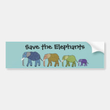 Save the Elephants Bumper Stickers