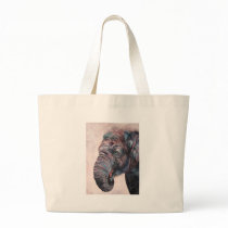 Save the Elephants Watercolor Animal Tote Bag