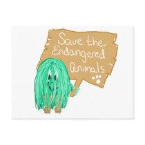 save the endanged animals post card
