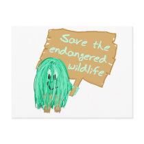 save the endanged wildlife post cards