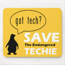 Save the Endangered Techie Mousepad mousepads