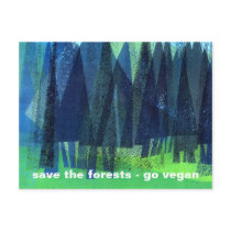 save the forests - go vegan postcards by kriskris save the forests - go vegan postcards