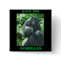 Save the Gorillas Pinback Buttons