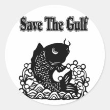 save the gulf round stickers