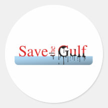Save the Gulf Round Stickers