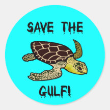 Save the Gulf Round Stickers