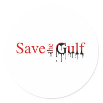 SAVE THE GULF ROUND STICKER