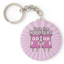 Save the Hooters Breast Cancer Awareness Keychain