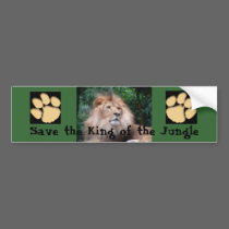 Save The King Of The Jungle (Green) bumper stickers