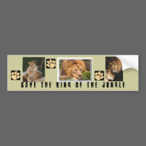 Save The King Of The Jungle - Lion Rescue Sticker bumper stickers