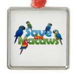 Save the Macaws Premium Square Ornament