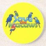 Save the Macaws Sandstone Drink Coaster