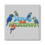 Save the Macaws Square Magnet