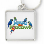 Save the Macaws Premium Square Keychain