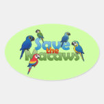 Save the Macaws Oval Sticker