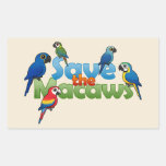Save the Macaws Rectangle Sticker
