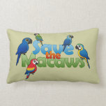 Save the Macaws Throw Pillow