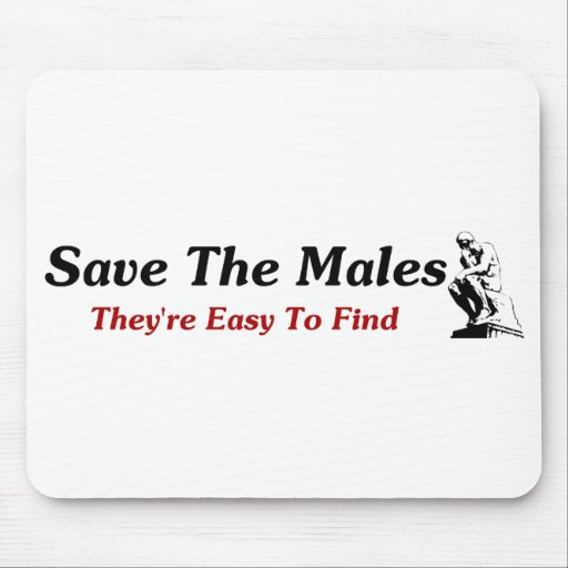 Save The Males - Seated Mouse Pad