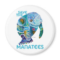 Save The Manatee Fridge Magnet