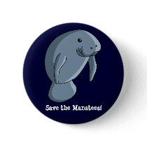 Save the Manatees! buttons by Endangered Save the Manatees! buttons